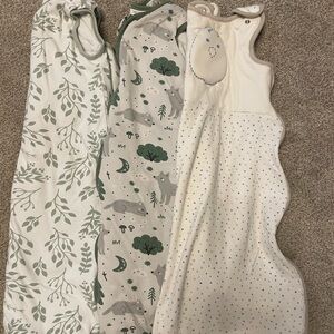 Set of Three Baby Sleep Sacks with Nature Prints